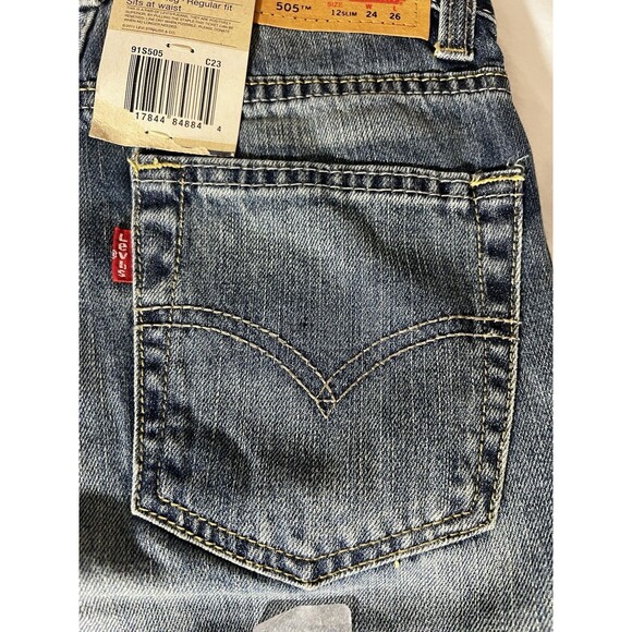 Levi's 505 Straight Leg Medium Wash Regular Fit Women’s Blue Jeans 12 Slim New - Picture 7 of 10